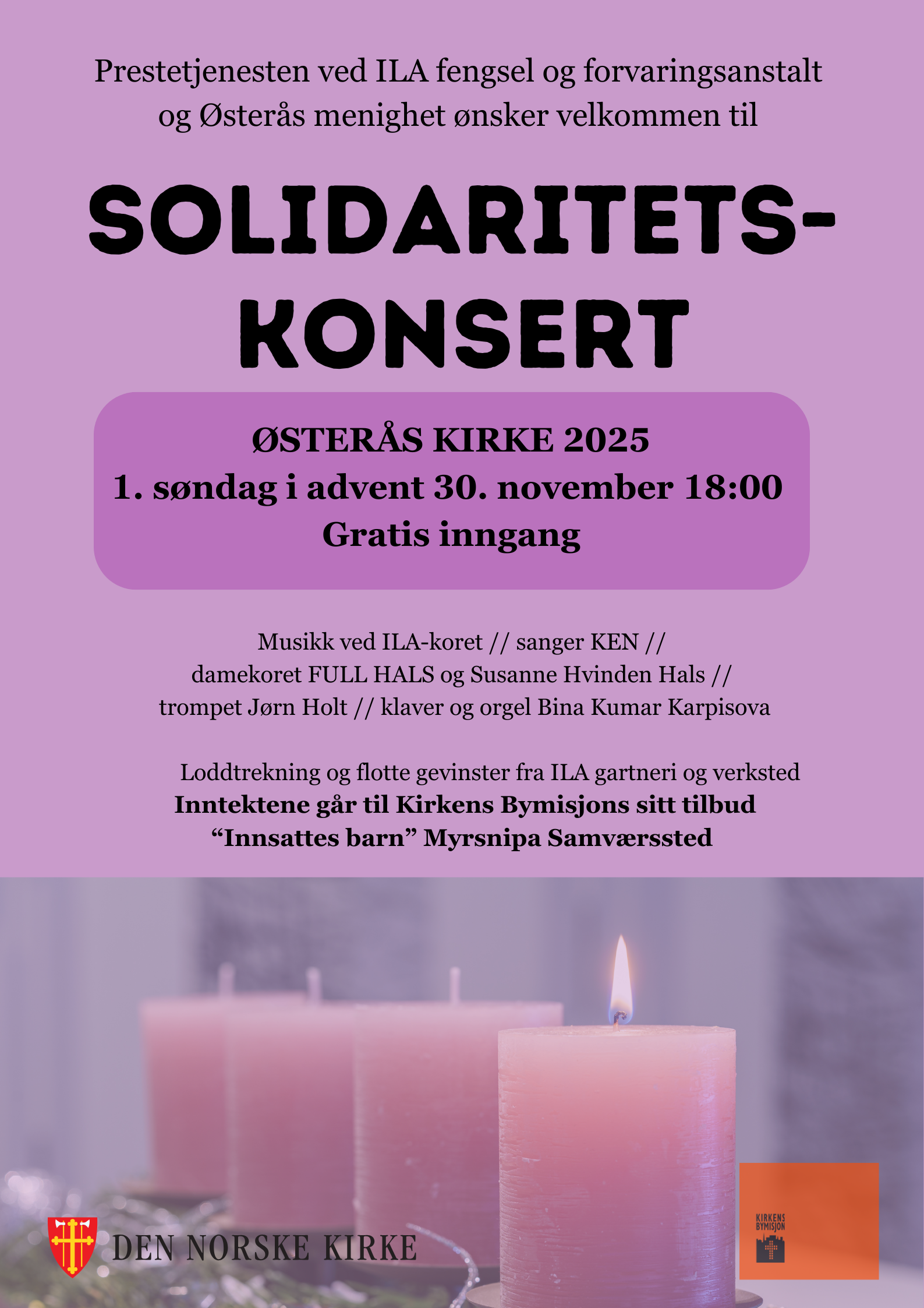 Informasjonsplakat om solidaritetskonserten